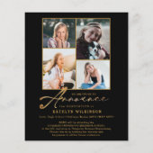Papier BUDGET Gold Script 5 Faire-part de graduation phot (Dos)