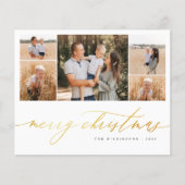 Papier Budget Gold Script 5 Photo Collage Joyeux Noël (Devant)