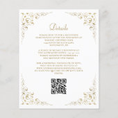 Papier Budget Gold Script Foliage QR Code Mariage Invitat (Dos)