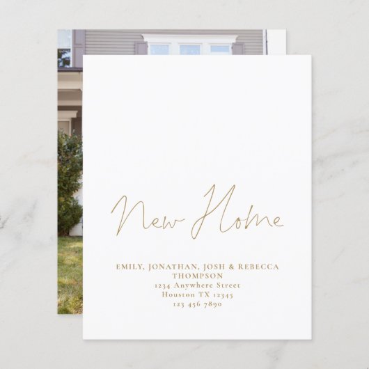 Papier Budget Gold Script Nouveau domicile (Devant / Derrière)