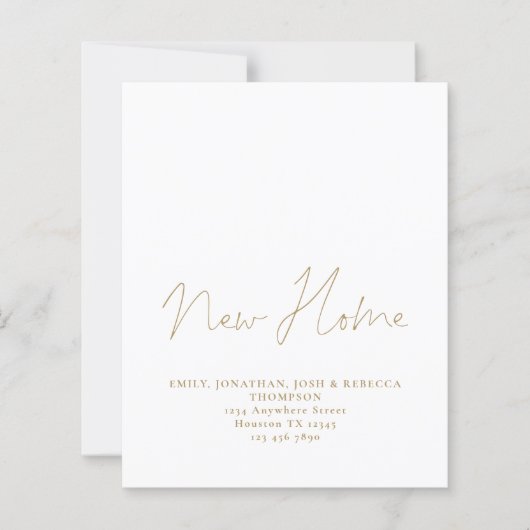 Papier Budget Gold Script Nouveau domicile (Devant)