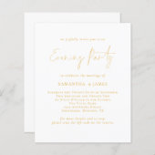Papier Budget Gold Script QR Soirée de mariage Invitation (Devant / Derrière)
