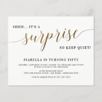 Budget Gold Script Surprise Invitation de fête d'a