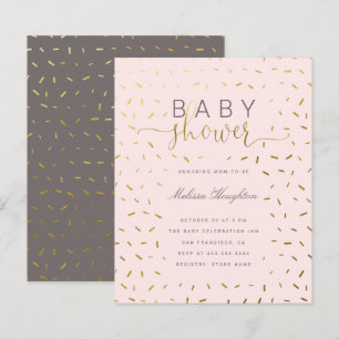 Papier Budget Gold Sprinkt Confetti et Baby shower rose