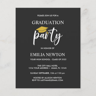 Papier Budget Gold Tassel Graduation Cap Grey Party