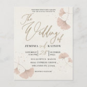 Papier Budget Gold & Terracotta Ginkgo Faire-part de mari (Devant)