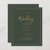 Papier BUDGET Gold Texte Script élégant moderne (Devant / Derrière)