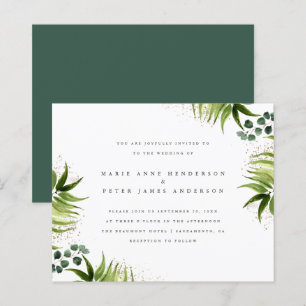 Papier Budget Gold & Tropical Greenery Mariage botanique