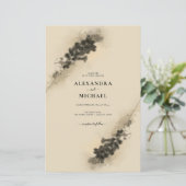 Papier Budget Golden Lavender Flowers Faire-part de maria (Debout devant)