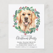 Papier Budget Golden Retriever Dog Christmas Invitation (Devant)