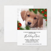 Papier Budget Golden Retriever Dog Christmas Invitation (Devant / Derrière)