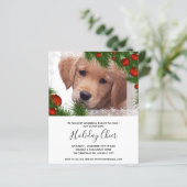Papier Budget Golden Retriever Dog Christmas Invitation (Debout devant)