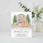 Papier Budget Golden Retriever Holiday Open House Invitat (Debout devant)