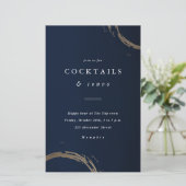 Papier Budget Golden Rings Cocktail Party Invitation (Debout devant)