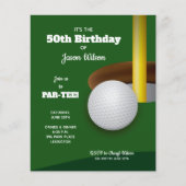 Papier Budget Golf Adulte Anniversaire Fête Invitations (Devant)