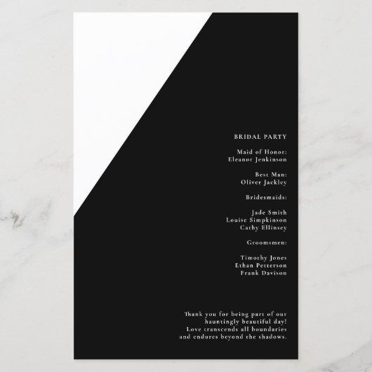 Papier Budget Goth Till Death Do Us Part Wedding Program (Dos)