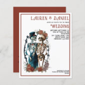 Papier Budget Gothique Beau Squelette QR Code Mariage (Devant / Derrière)