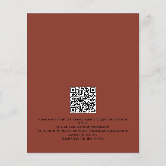 Papier Budget Gothique Beau Squelette QR Code Mariage (Dos)