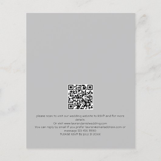 Papier Budget Gothique Floral Squelette QR Code Mariage (Dos)