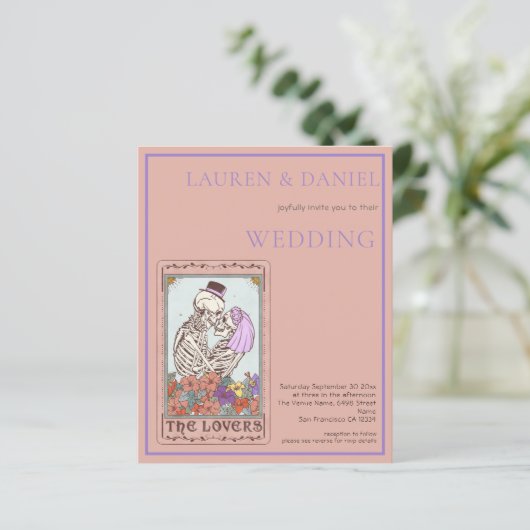 Papier Budget Gothique Tarot Card QR Code Mariage (Debout devant)
