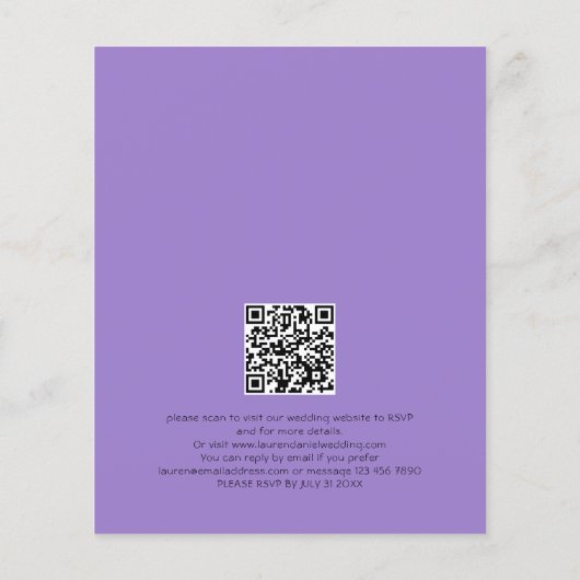 Papier Budget Gothique Tarot Card QR Code Mariage (Dos)
