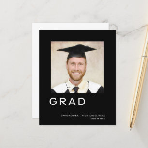 Papier Budget Grad Graduation Photo Simple Faire-part