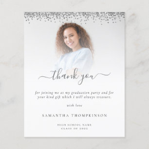 Papier Budget Grad Photo Silver Parties scintillant Merci