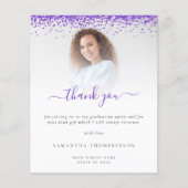 Papier Budget Grad photo violet Parties scintillant Merci (Devant)