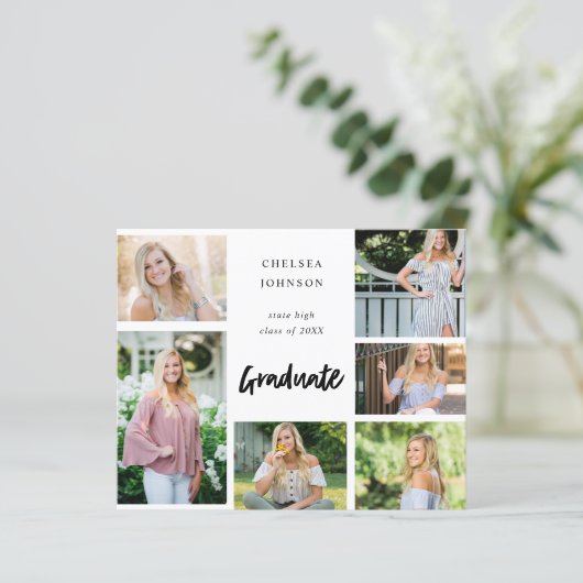 Papier Budget Grad U Multi 6 Photo Gradué Faire-part (Debout devant)