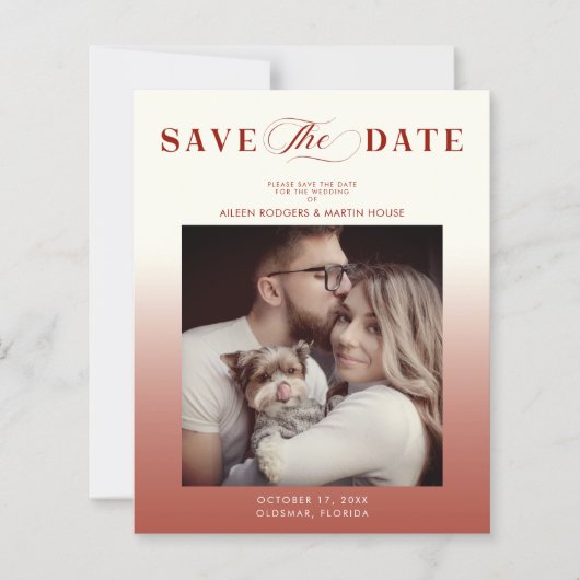 Papier Budget Gradient Wedding Photo Whimsical Script (Devant)
