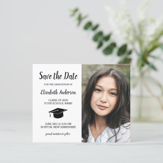 Papier Budget Graduate Photo Enregistrer La Date Graduati (Debout devant)