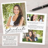 Papier Budget Graduate Script 5 Faire-part photo