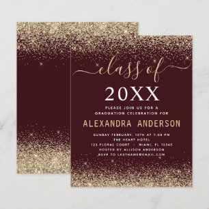 Papier Budget Graduation Burgundy Gold Class of 2023