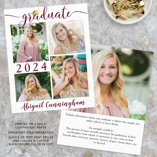 Papier Budget Gradué Faire-part Bourgogne Script