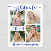 Papier Budget Gradué Faire-part Royal Blue Script (Devant)