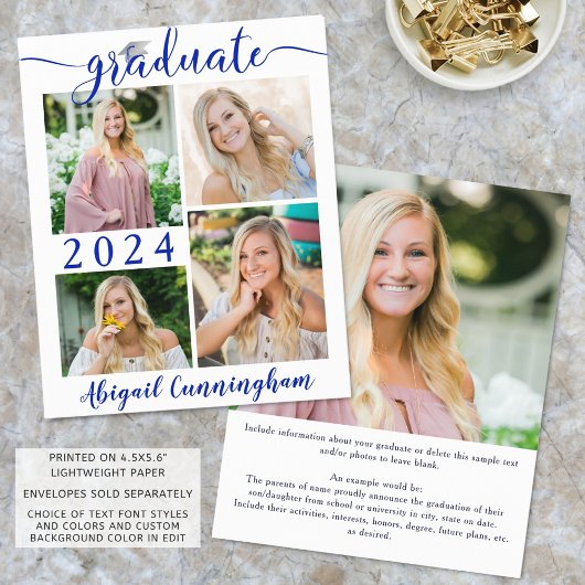 Papier Budget Gradué Faire-part Royal Blue Script