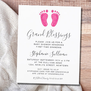 Papier Budget Grand Bénédiction Fille Baby shower Invitat