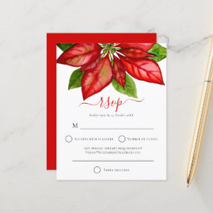 Papier Budget Grand Poinsettia Noel Mariage RSVP