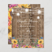 Papier Budget Grange Bois & Tournesol Couples Douche (Devant / Derrière)