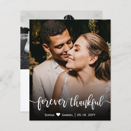 Papier Budget Gratuit script Mariage Photo Merci (Devant / Derrière)