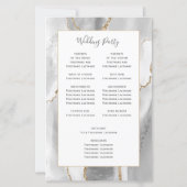 Papier Budget Gray White Gold Agate Wedding Program (Dos)