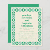 Papier Budget Green Blue Mod Mariage géométrique Site Web (Devant / Derrière)