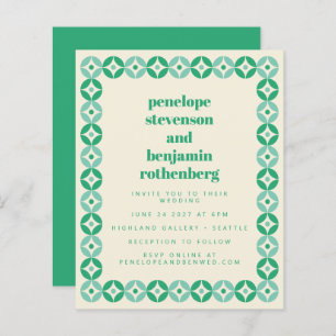 Papier Budget Green Blue Mod Mariage géométrique Site Web