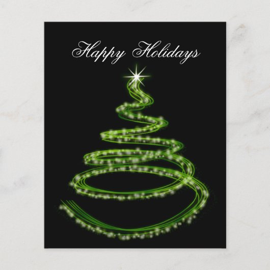 Papier Budget Green Christmas Tree Business Holiday Card (Devant)