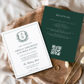 Papier Budget Green Crest Mariage QR Code Invitation