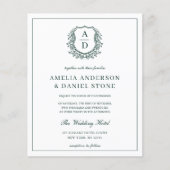 Papier Budget Green Crest Mariage QR Code Invitation (Devant)