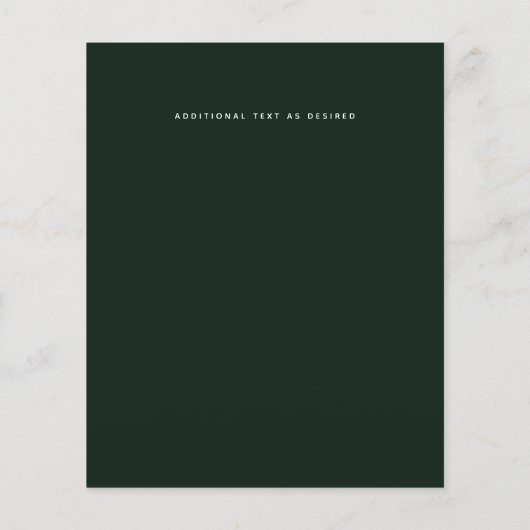 Papier Budget Green Emerald Moth Mariage Invite (Dos)