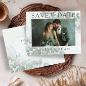 Papier Budget Green Eucalyptus Wedding Save the Date