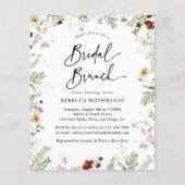Papier Budget Green Fleur sauvage Bridal Brunch Invitatio (Devant)