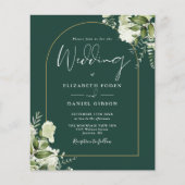 Papier Budget Green Floral Arch Photo Mariage Invitation (Devant)